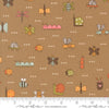 Image of Bug Collector The Bugs Stone quilting cotton fabric by Sweetwater for Moda Fabrics. Features insects on a brown background. Cute Little Fabric Shop.