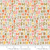 Image of Bug Collector Alphabet Cloud quilting cotton fabric by Sweetwater for Moda Fabrics. Features letters on a white background. Cute Little Fabric Shop.