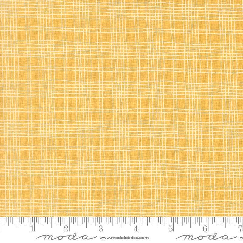 Image of Bug Collector Plaid Sunshine quilting cotton fabric by Sweetwater for Moda Fabrics. Features plaid on a yellow background. Cute Little Fabric Shop.