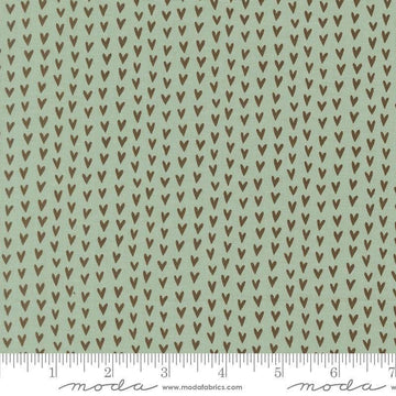Image of Bug Collector Love Bug Sky quilting cotton fabric by Sweetwater for Moda Fabrics. Features hearts on a blue green background. Cute Little Fabric Shop.