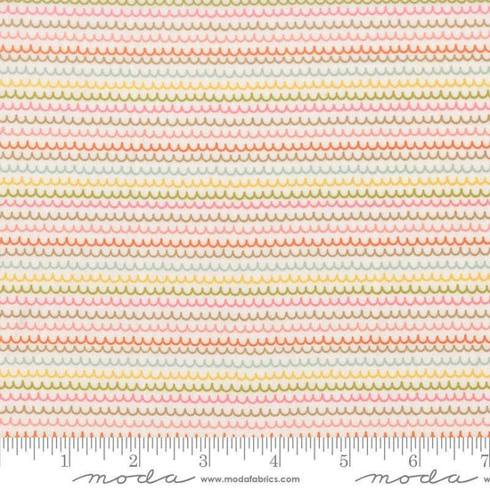 Image of Bug Collector Squiggles Cloud quilting cotton fabric by Sweetwater for Moda Fabrics. Features lines on a white background. Cute Little Fabric Shop.