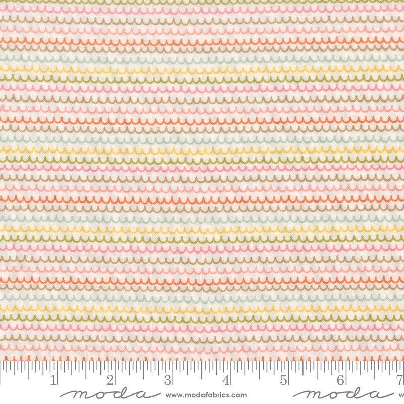 Image of Bug Collector Squiggles Cloud quilting cotton fabric by Sweetwater for Moda Fabrics. Features lines on a white background. Cute Little Fabric Shop.