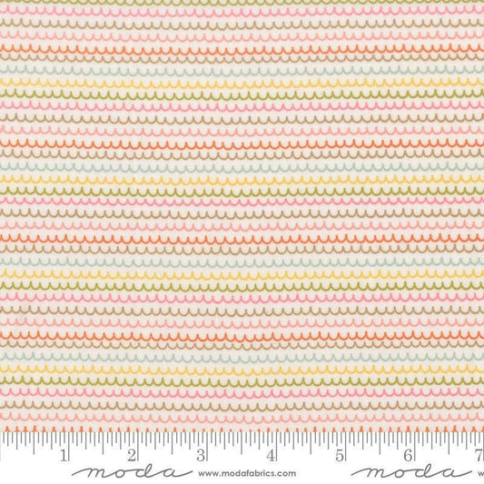 Image of Bug Collector Squiggles Cloud quilting cotton fabric by Sweetwater for Moda Fabrics. Features lines on a white background. Cute Little Fabric Shop.