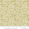Image of Bug Collector Alphabet Leaf quilting cotton fabric by Sweetwater for Moda Fabrics. Features letters on a white background. Cute Little Fabric Shop.