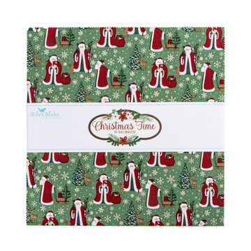 Christmas Time 10" Stacker Christmas Fabric - 10-17820-42 - 42-Piece Precut - Riley Blake Quilting Cotton Fabric