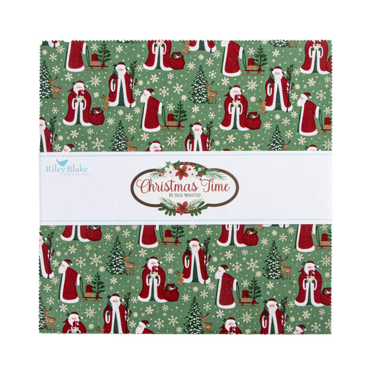 Christmas Time 10" Stacker Christmas Fabric - 10-17820-42 - 42-Piece Precut - Riley Blake Quilting Cotton Fabric