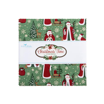 Christmas Time 5" Stacker Christmas Fabric - 5-17820-42 - 42-Piece Precut - Riley Blake Quilting Cotton Fabric