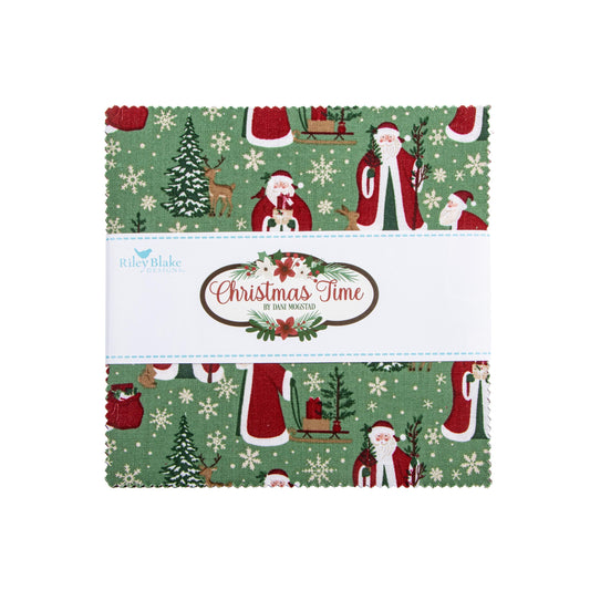 Christmas Time 5" Stacker Christmas Fabric - 5-17820-42 - 42-Piece Precut - Riley Blake Quilting Cotton Fabric
