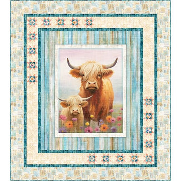 Udderly Adorable Flower Child Quilt Kit Cow Fabric - 7195B - QT Fabrics Quilting Cotton Fabric