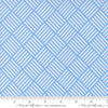 Image of On The Porch Picnic Checks Blue Sky quilting cotton fabric by My and My Sister Designs for Moda Fabrics. Features lines on a blue background. Cute Little Fabric Shop.
