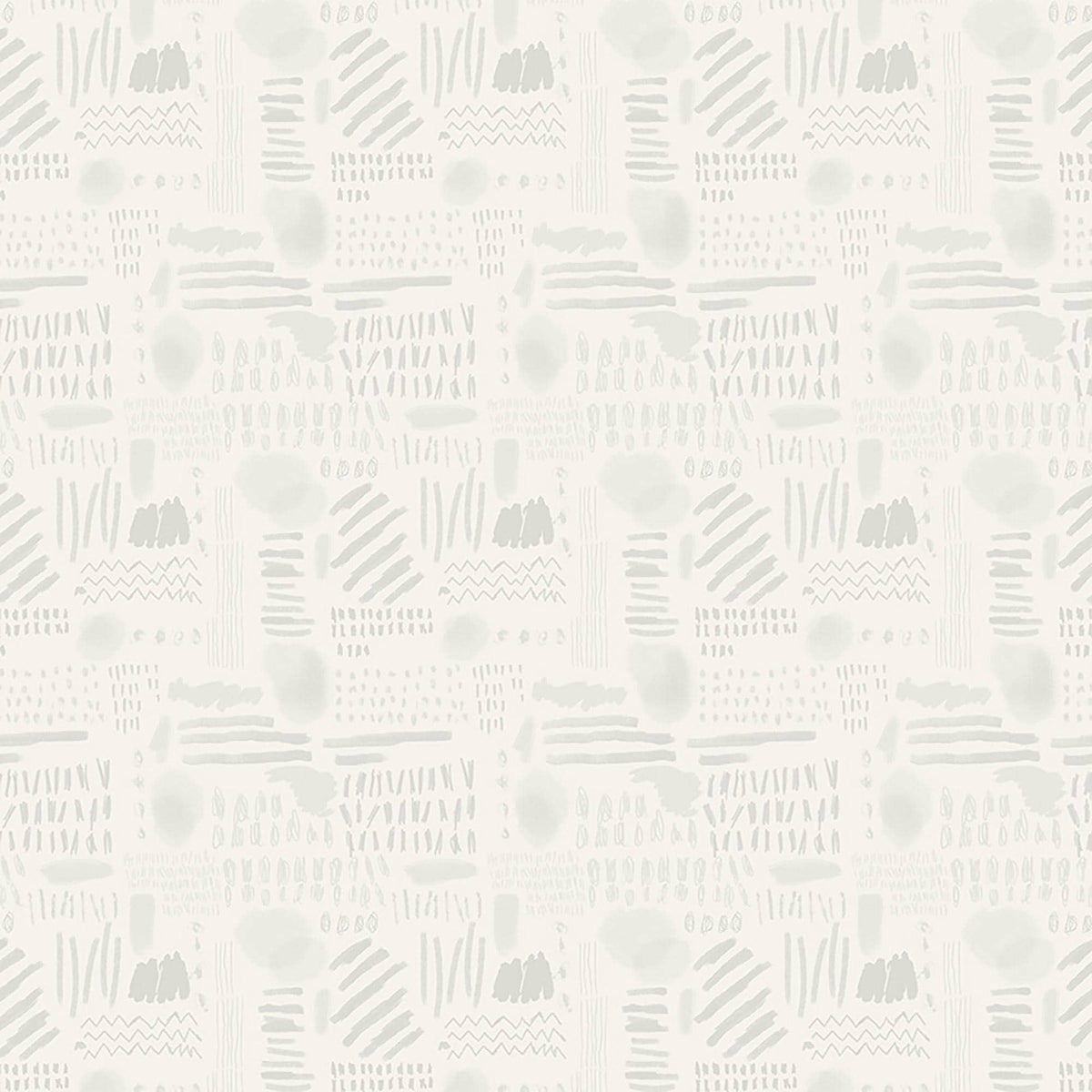 Image of Drawn to Create Doodles Light Gray quilting cotton fabric by Eulalia Mejia for QT Fabrics. Features scribbles on a white background. Cute Little Fabric Shop.