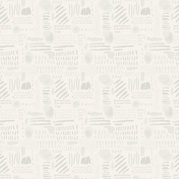 Image of Drawn to Create Doodles Light Gray quilting cotton fabric by Eulalia Mejia for QT Fabrics. Features scribbles on a white background. Cute Little Fabric Shop.