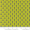 Image of Makers Delight Handwork Acid Green by Chrissy Lux for Moda Fabrics. Features shapes on a green background. Cute Little Fabric Shop.