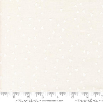 Image of Makers Delight Trimmings White White by Chrissy Lux for Moda Fabrics. Features triangles on a white background. Cute Little Fabric Shop.