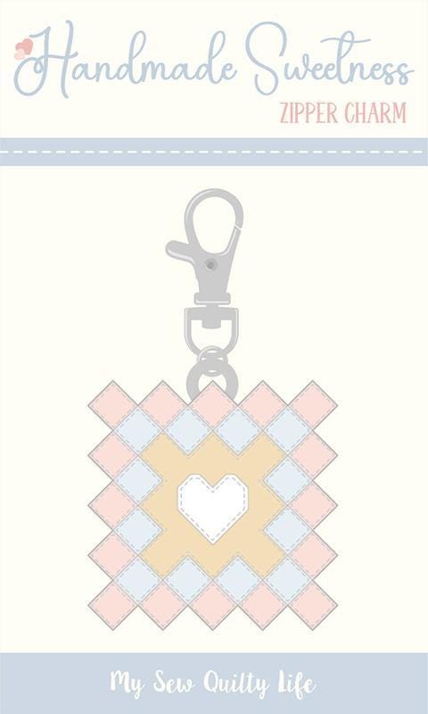 Granny's Hearts Zipper Charm Heather Briggs Charm - MSQL-126N - Moda Fabrics Hard Enamel Lobster Clasp