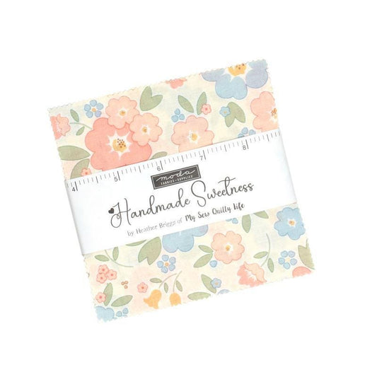 Handmade Sweetness Charm Pack Floral Fabric - 31790PP - 42-piece Precut - Moda Fabrics Quilting Cotton Fabric