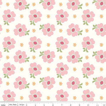 3-Yard Cut - SALE Bee Vintage Pink Floral Fabric 108" WIDEBACK - WB13092 - Riley Blake Quilting Cotton Fabric