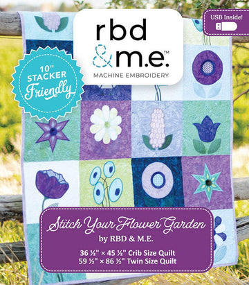 SALE Machine Embroidery Stitch Your Flower Garden PATTERN Precut Friendly Pattern - ME100SFG26R3 - Riley Blake INSTRUCTIONS Only