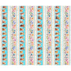 Image of Udderly Adorable Cow & Floral Border Stripe Multi quilting cotton fabric by Morris Creative Group for QT Fabrics. Features cows and flowers on a blue and cream background. Cute Little Fabric Shop.