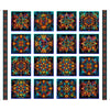 Flight of the Hummingbird Stained Glass Picture Patches Panel Multi Blue Floral Fabric - 32192 - QT Fabrics Quilting Cotton Fabric