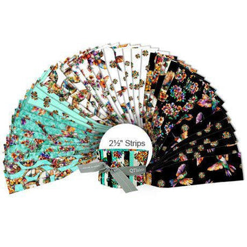 Flight of the Hummingbird 2.5" Rolie Polie Floral Fabric - STRIP FLHB 5PKX - 40-Piece Precut - QT Fabrics Quilting Cotton Fabric
