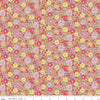 Image of Traditional 30's Floral Pink quilting cotton fabric by Lindsay Wilkes for Riley Blake Designs. Features flowers on a pink background. Cute Little Fabric Shop.