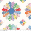 Image of Traditional 30's Cheater Print Multi quilting cotton fabric by Lindsay Wilkes for Riley Blake Designs. Features printed quilt blocks on a white background. Cute Little Fabric Shop.