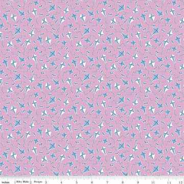 Image of Traditional 30's Kites Purple quilting cotton fabric by Lindsay Wilkes for Riley Blake Designs. Features kites on a purple background. Cute Little Fabric Shop.