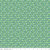 Image of Traditional 30's Dots Green quilting cotton fabric by Lindsay Wilkes for Riley Blake Designs. Features polka dots on a green background. Cute Little Fabric Shop.