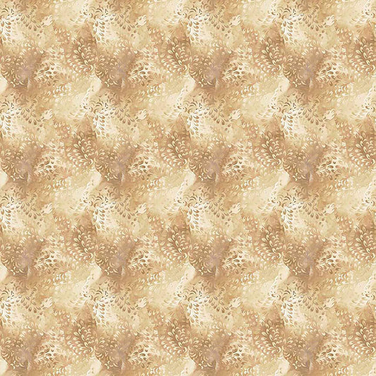 Image of Dreamweaver Blender Tan quilting cotton fabric by Morris Creative Group for QT Fabrics. Features an abstract pattern on a beige background. Cute Little Fabric Shop.