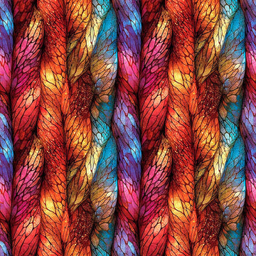 Image of Dreamweaver Color Scales Multi quilting cotton fabric by Morris Creative Group for QT Fabrics. Features an abstract pattern on a rainbow background. Cute Little Fabric Shop.