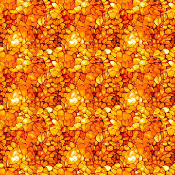 Image of Dreamweaver Petals Orange quilting cotton fabric by Morris Creative Group for QT Fabrics. Features an abstract pattern on an orange background. Cute Little Fabric Shop.