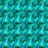 Image of Dreamweaver Flames Jade quilting cotton fabric by Morris Creative Group for QT Fabrics. Features an abstract pattern on a blue green background. Cute Little Fabric Shop.