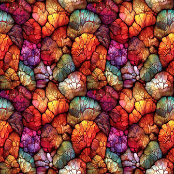 Image of Dreamweaver Color Hues Multi quilting cotton fabric by Morris Creative Group for QT Fabrics. Features an abstract pattern on a rainbow background. Cute Little Fabric Shop.