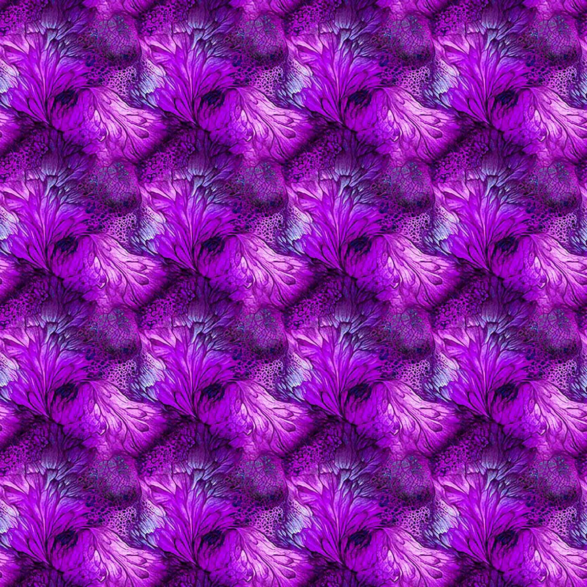 Image of Dreamweaver Foliage Purple quilting cotton fabric by Morris Creative Group for QT Fabrics. Features an abstract pattern on a purple background. Cute Little Fabric Shop.