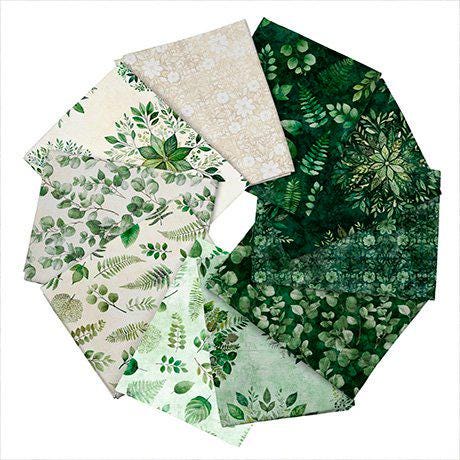 Sylvan Essence Fat Quarter Bundle Leaf Fabric - FATQU SYES 3PKS - 10-Piece Precut - QT Fabrics Quilting Cotton Fabric