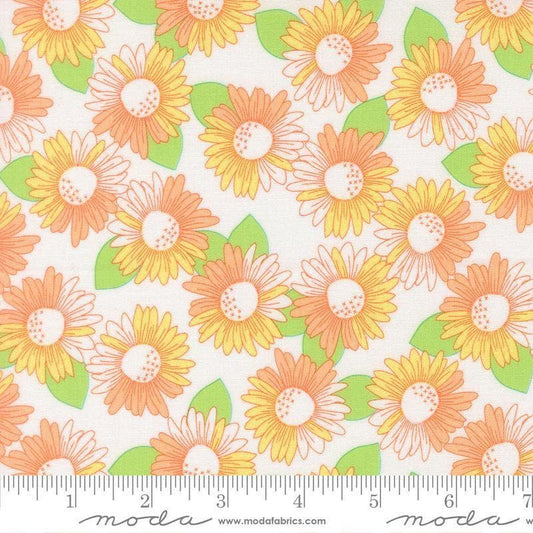 Image of Joysome Delightful Cloud quilting cotton fabric by Corey Yoder for Moda Fabrics. Features flowers on a white background. Cute Little Fabric Shop.