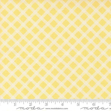Image of Joysome Charming Check Sunshine quilting cotton fabric by Corey Yoder for Moda Fabrics. Features squares on a yellow background. Cute Little Fabric Shop.