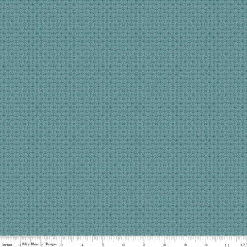 Image of Where the Wild Flowers Area Buttons Wedgewood quilting cotton fabric by Judi Madsen for Riley Blake Designs. Features polka dots on a blue background. Cute Little Fabric Shop.