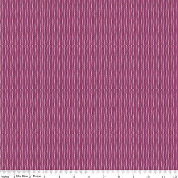 Image of Where the Wild Flowers Area Stripes Fuchsia quilting cotton fabric by Judi Madsen for Riley Blake Designs. Features stripes on a purple background. Cute Little Fabric Shop.