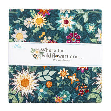 SALE Where the Wild Flowers Are 10" Stacker Floral Fabric - 10-18250-42 - 42-Piece Precut - Riley Blake Quilting Cotton Fabric