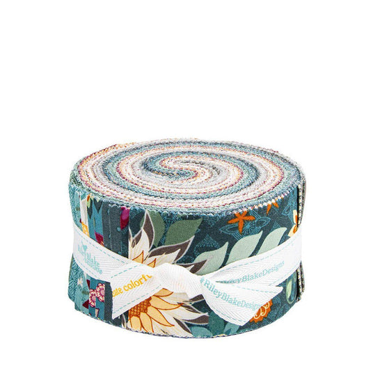 SALE Where the Wild Flowers Are 2.5" Rolie Polie Floral Fabric - RP-18250-40 - 40-Piece Precut - Riley Blake Quilting Cotton Fabric