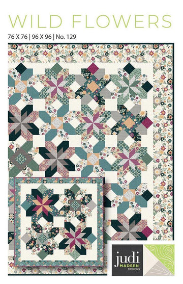Judi Madsen Designs Wild Flowers Quilt PATTERN Multiple Sizes Pattern - Riley Blake INSTRUCTIONS Only