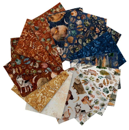 Terrors of the Pleistocene Fat Quarter Bundle Ice Age Fabric - FATQU TOTP 6PKT - 15-Piece Precut - QT Fabrics Quilting Cotton Fabric