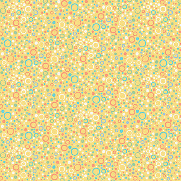 Image of Little Squirt Bubbles Icy Yellow quilting cotton fabric by Morris Creative Group for QT Fabrics. Features circles on a yellow background. Cute Little Fabric Shop.
