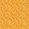 Image of Daisy Delights Floral Arabesque Orange quilting cotton fabric by Morris Creative Group for QT Fabrics. Features flowers on an orange background. Cute Little Fabric Shop.