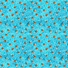 Image of Daisy Delights Ditsy Cyan quilting cotton fabric by Morris Creative Group for QT Fabrics. Features flowers on a blue background. Cute Little Fabric Shop.