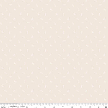 Image of Hush Hush 6 Wall Flower White quilting cotton fabric by assorted designers for Riley Blake Designs. Features flowers on a cream background. Cute Little Fabric Shop.