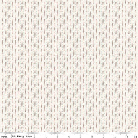 Image of Hush Hush 6 Toweling Off White quilting cotton fabric by assorted designers for Riley Blake Designs. Features a geometric pattern on a cream background. Cute Little Fabric Shop.