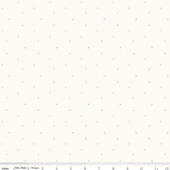 Image of Hush Hush 6 Lollies White quilting cotton fabric by assorted designers for Riley Blake Designs. Features lollypops on a white background. Cute Little Fabric Shop.